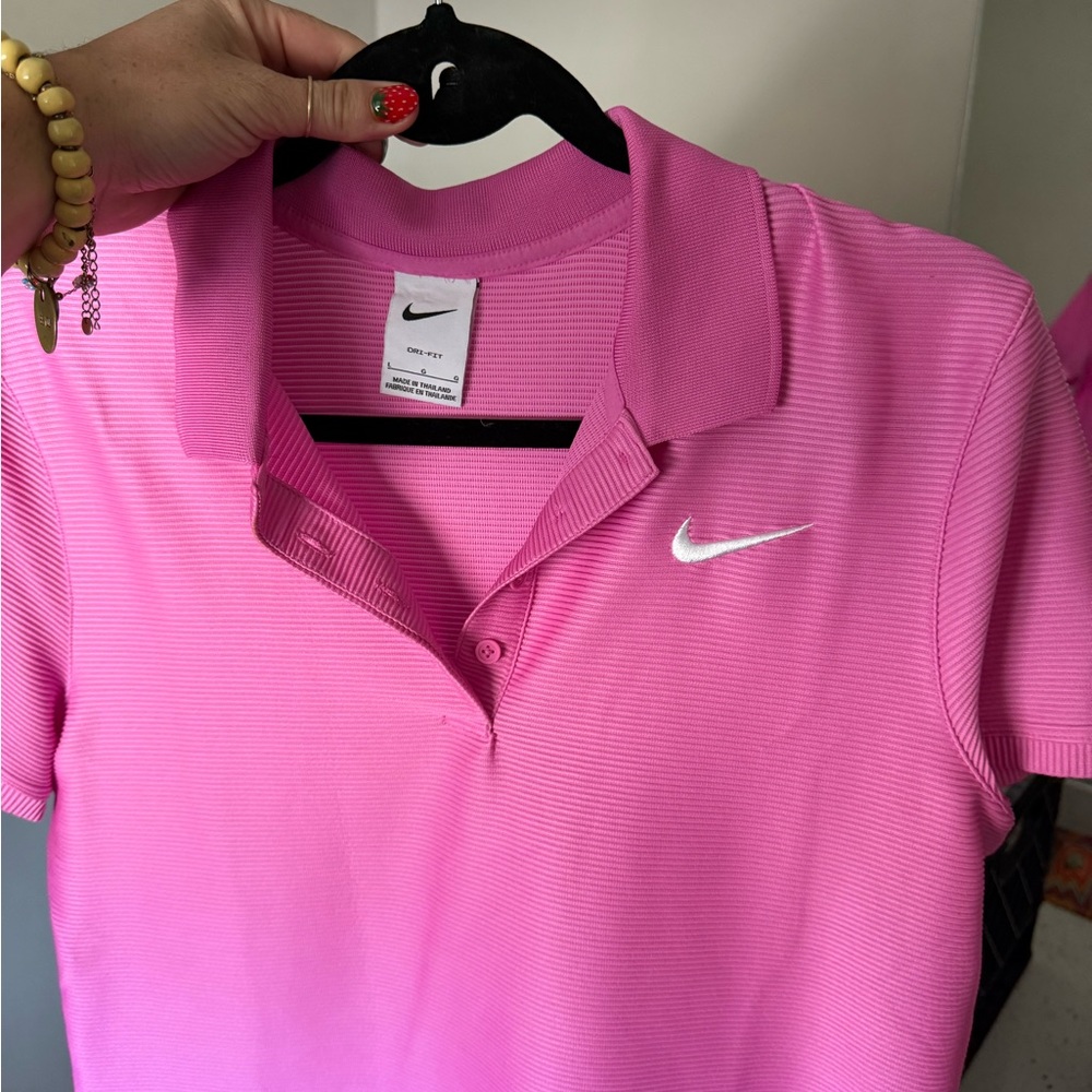 Nike Pink Fitted Polo T-Shirt